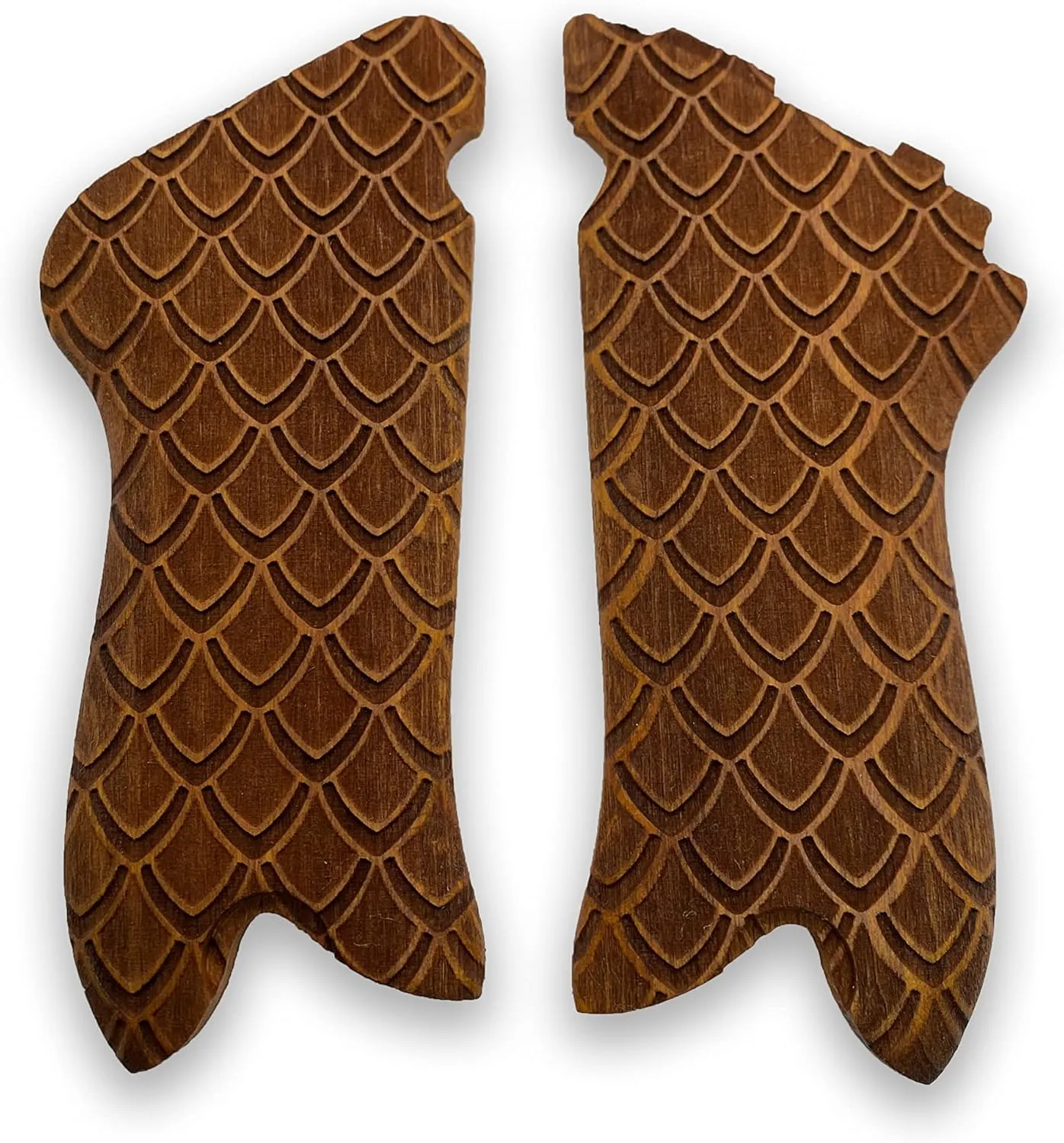 | WW2 German Luger P08 Pistol Wooden Grip Handmade from Walnut Wood Dracarys Pattern r2