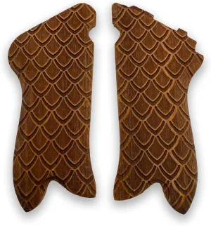 | WW2 German Luger P08 Pistol Wooden Grip Handmade from Walnut Wood Dracarys Pattern r2