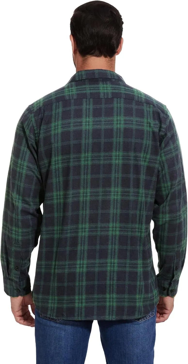 1/3 Pack Long Sleeve Flannel Shirt for Men Casual Plaid Button Down Shirt with Pockets