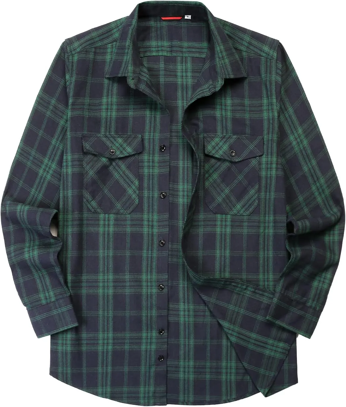 1/3 Pack Long Sleeve Flannel Shirt for Men Casual Plaid Button Down Shirt with Pockets