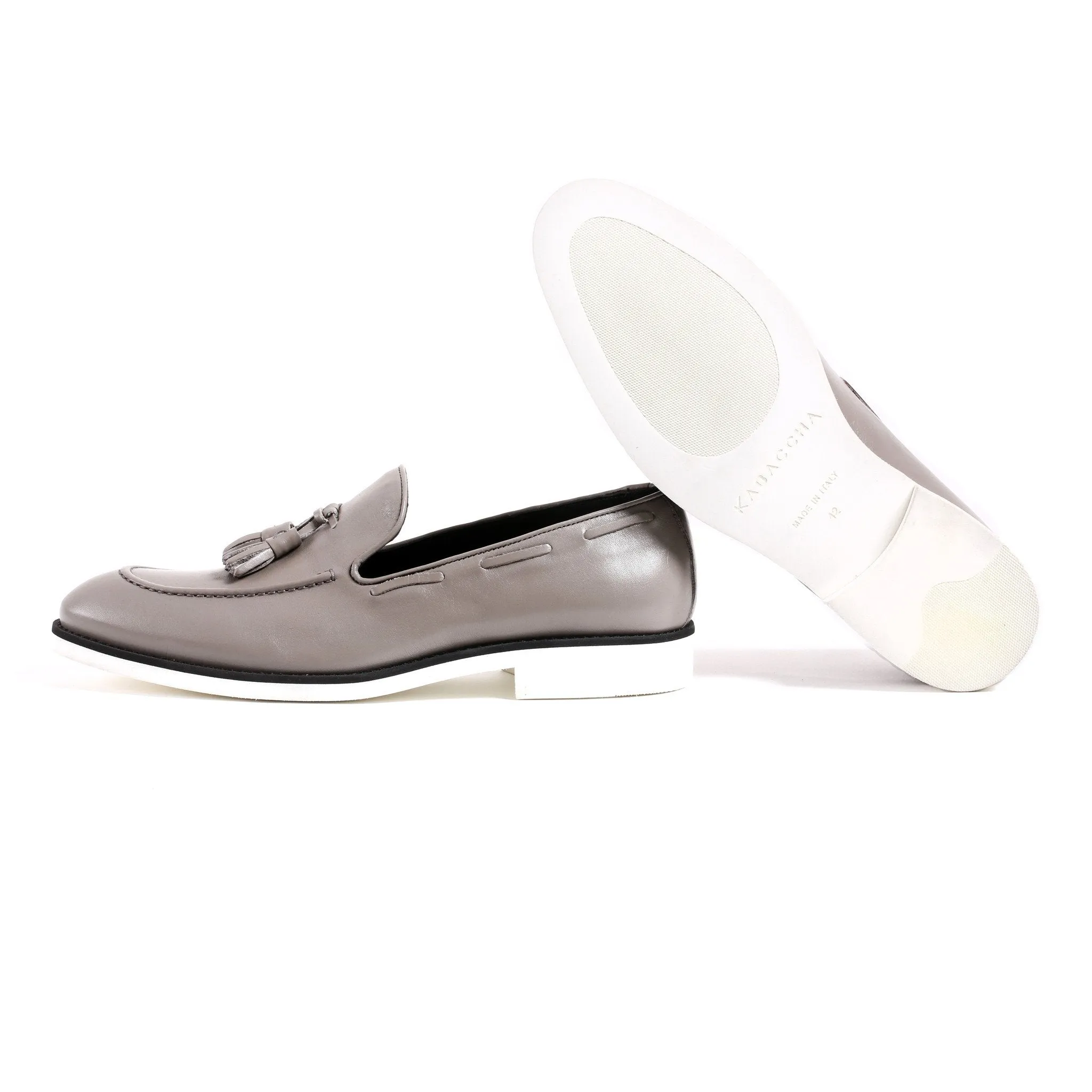 2017 Men's Grey & White Tassel Loafer