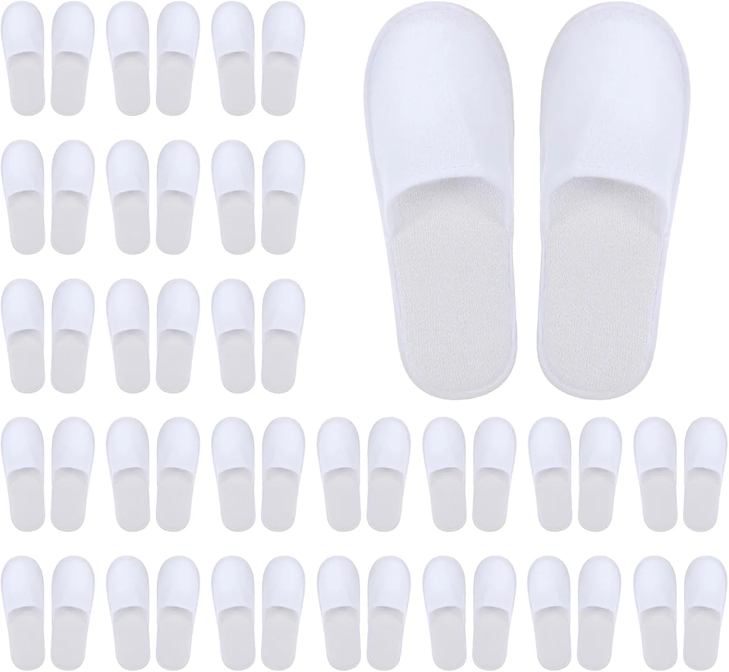 24 Pairs Disposable Slippers For Guests Spa Slippers Bulk Hotel Slippers Non Slip House Hotel Closed Toe Indoor Slipper for Women and Men, Size 10-11
