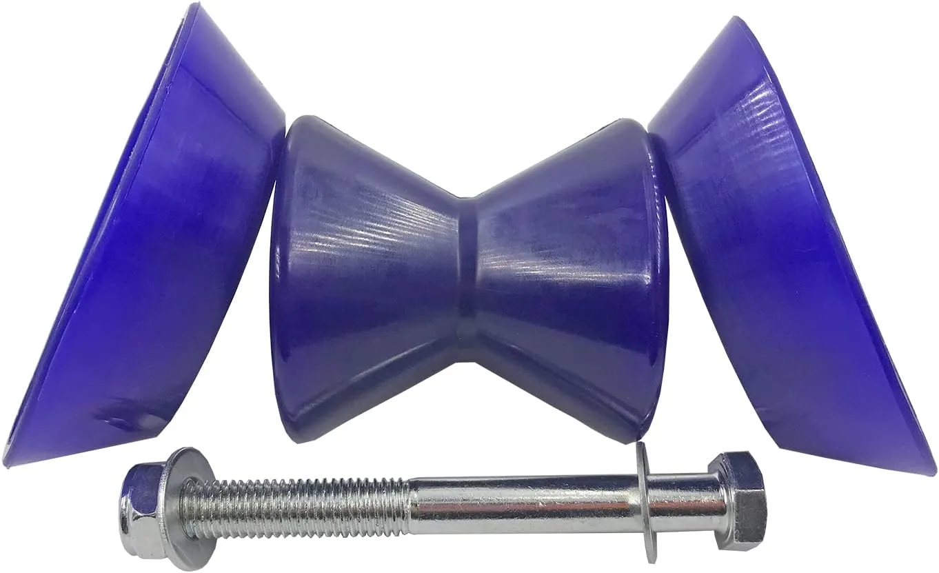 3 Inch 4Inch Boat Trailer Roller Assembly Bow Stop Bell Roller with 1/2 Inch Shaft, 3 Inch Roller fits 3 Inch Bracket, 4 Inch Roller fits 4 Inch Bracket, Polyurethane