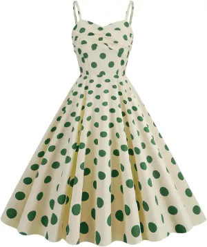 50s Plaid Halter Dresses for Women Vintage Pink Rockabilly Dresses 1950 Polka Dot Swing Dresses Pin Up Knee Length Dress