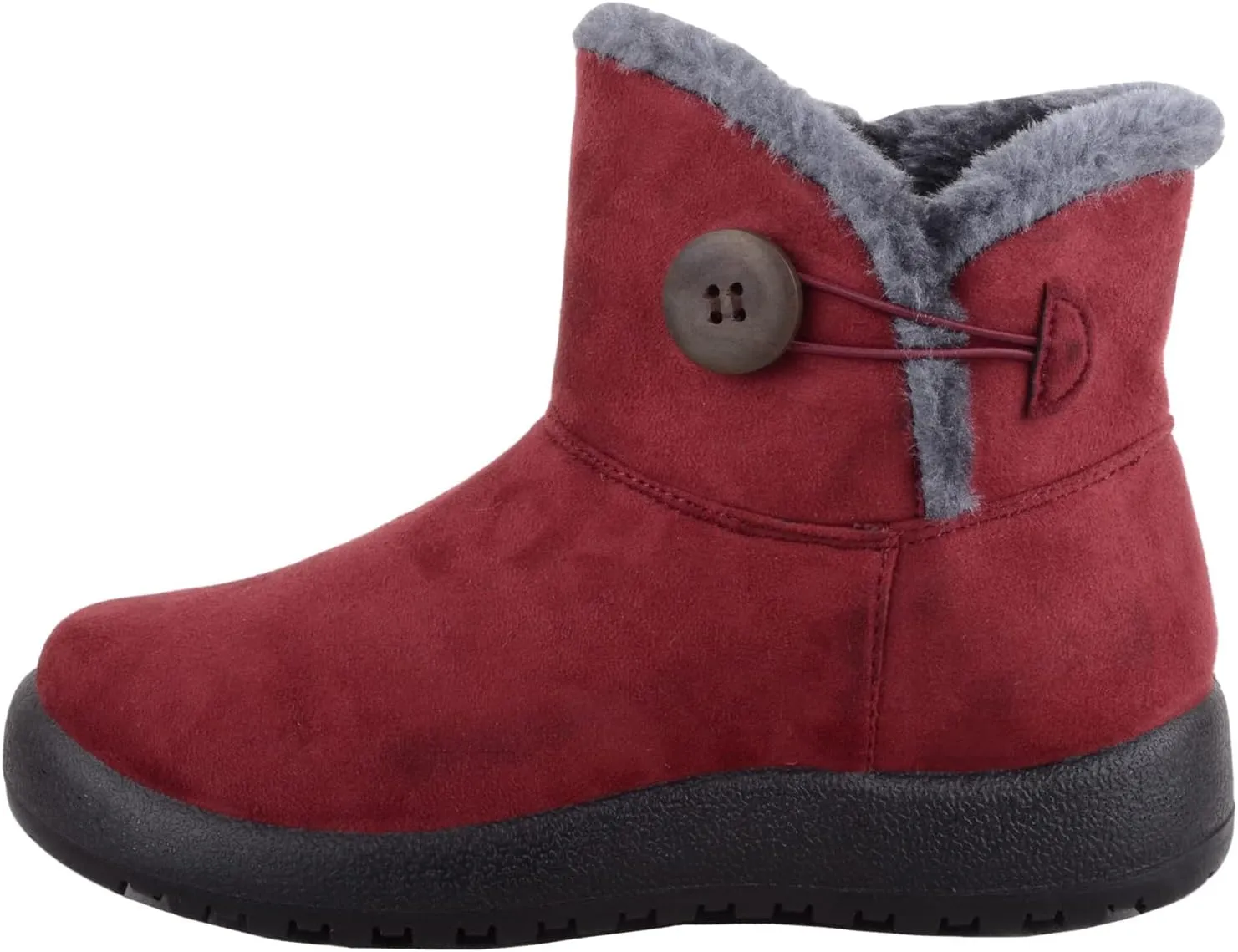 ABSOLUTE FOOTWEAR Womens Lightweight Faux Suede Faux Fleece Slip On Zip Up Ankle Boots