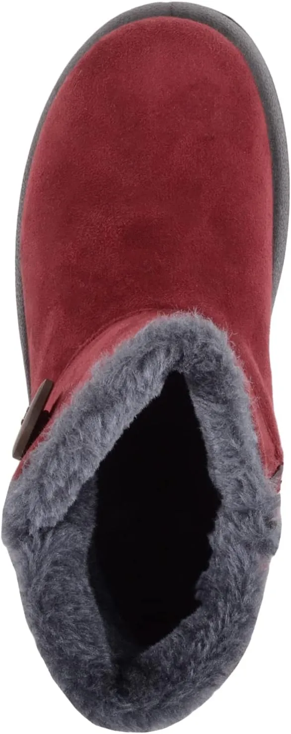 ABSOLUTE FOOTWEAR Womens Lightweight Faux Suede Faux Fleece Slip On Zip Up Ankle Boots