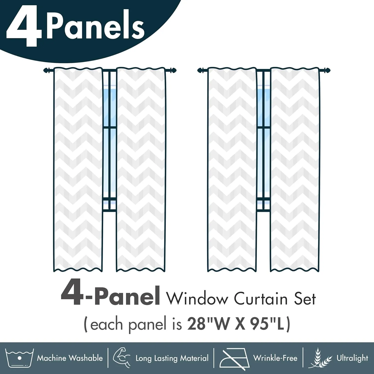 Ambesonne Cars Window Curtains Pack of 2, Vintage Racing Cars on Blue Stripes with Checkered Flags Automobile Sports, Lightweight Set with Rod Pocket, 4 Panels of - 28" x 95", Navy Blue