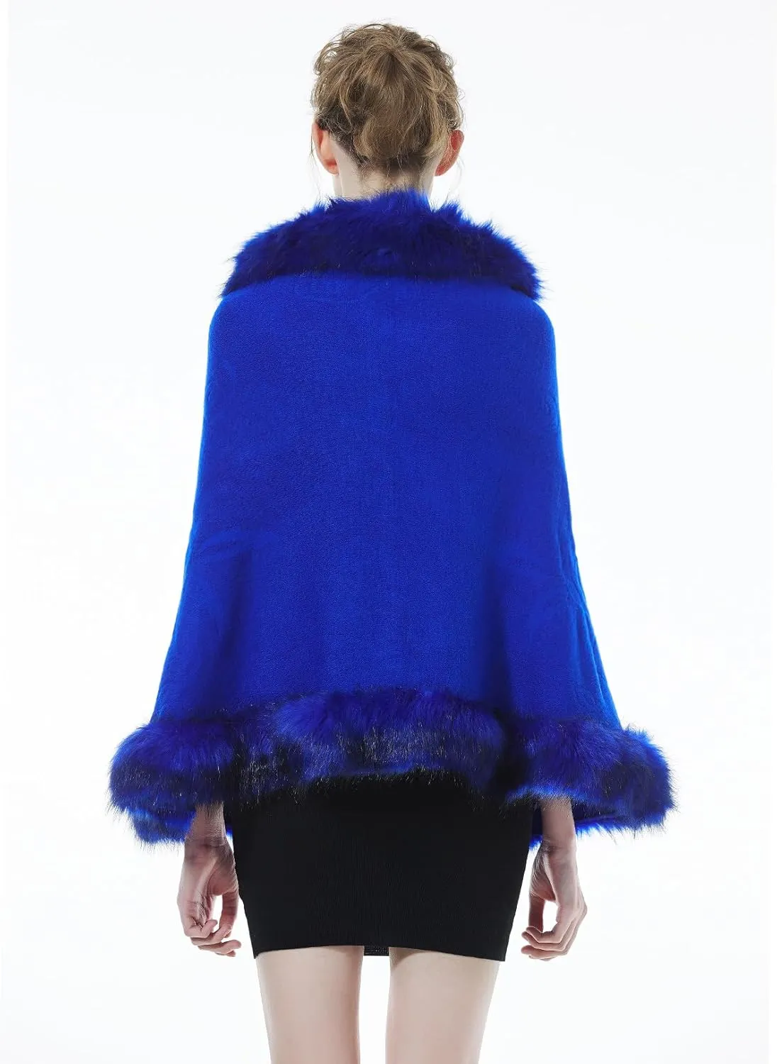 BEAUTELICATE Faux Fur Shawl Wrap Stole Shrug Bridal Winter Wedding with Hook
