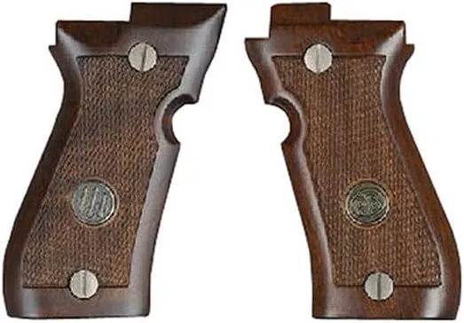 BERETTA JG85FW Replacement For 85F Walnut Wood Grain Checkered Handle Set