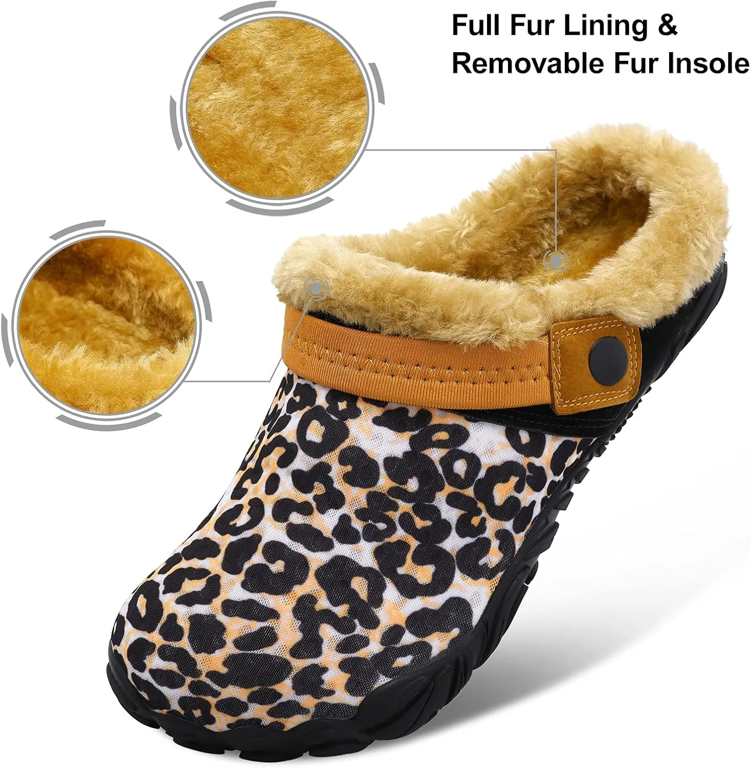 Besroad Womens Mens Furry Slides House Slippers Fuzzy Fluffy Bedroom Cozy Memory Foam Slippers Clogs