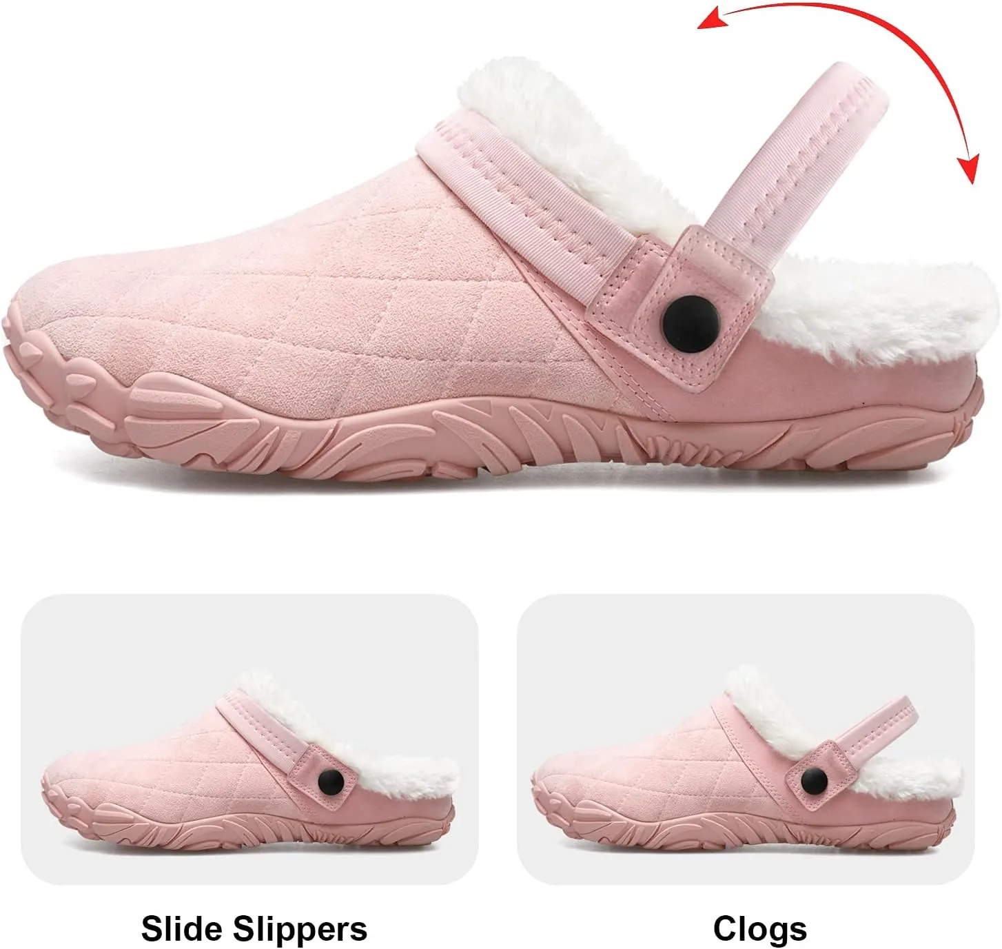 Besroad Womens Mens Furry Slides House Slippers Fuzzy Fluffy Bedroom Cozy Memory Foam Slippers Clogs
