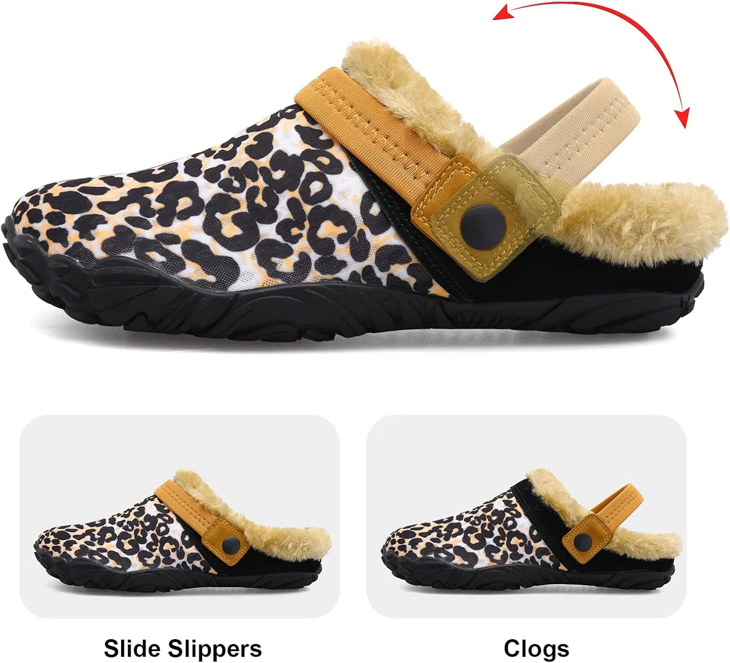 Besroad Womens Mens Furry Slides House Slippers Fuzzy Fluffy Bedroom Cozy Memory Foam Slippers Clogs