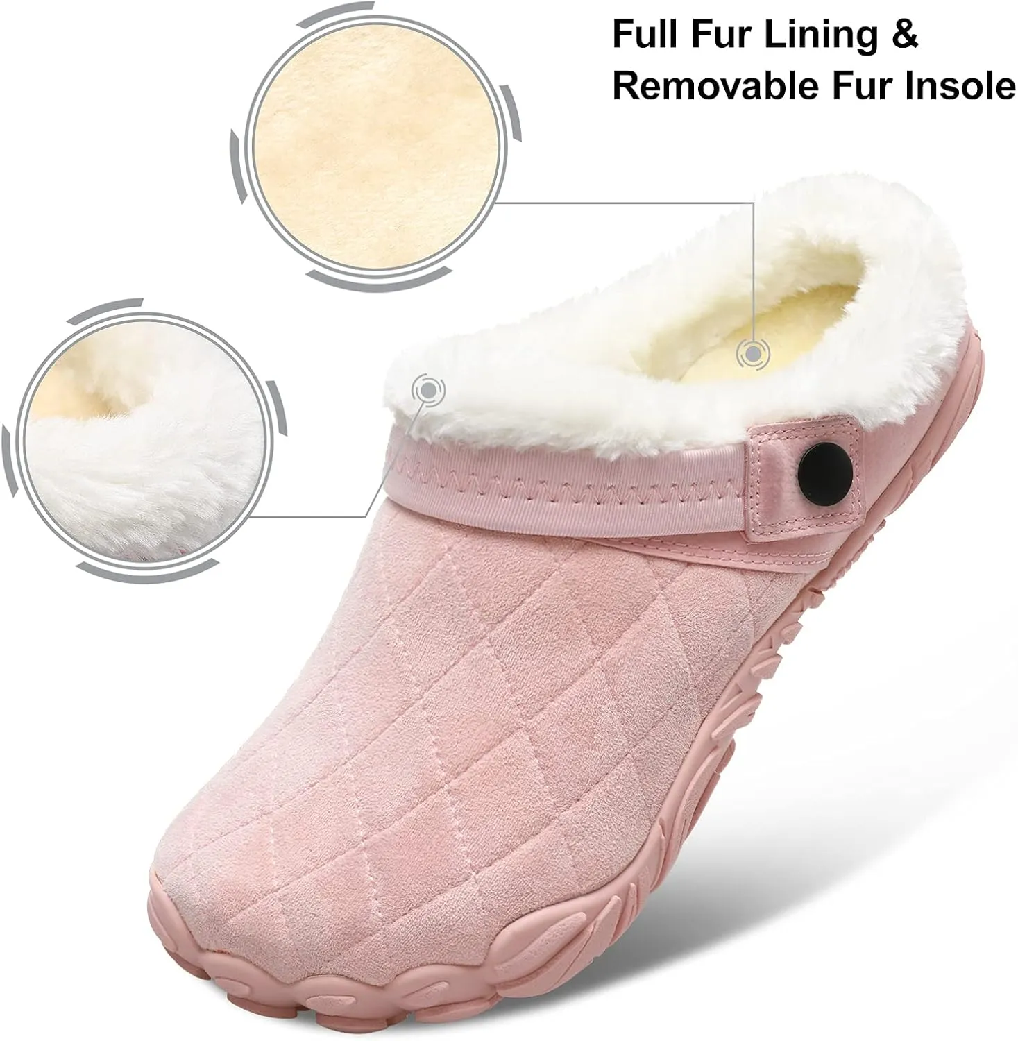 Besroad Womens Mens Furry Slides House Slippers Fuzzy Fluffy Bedroom Cozy Memory Foam Slippers Clogs