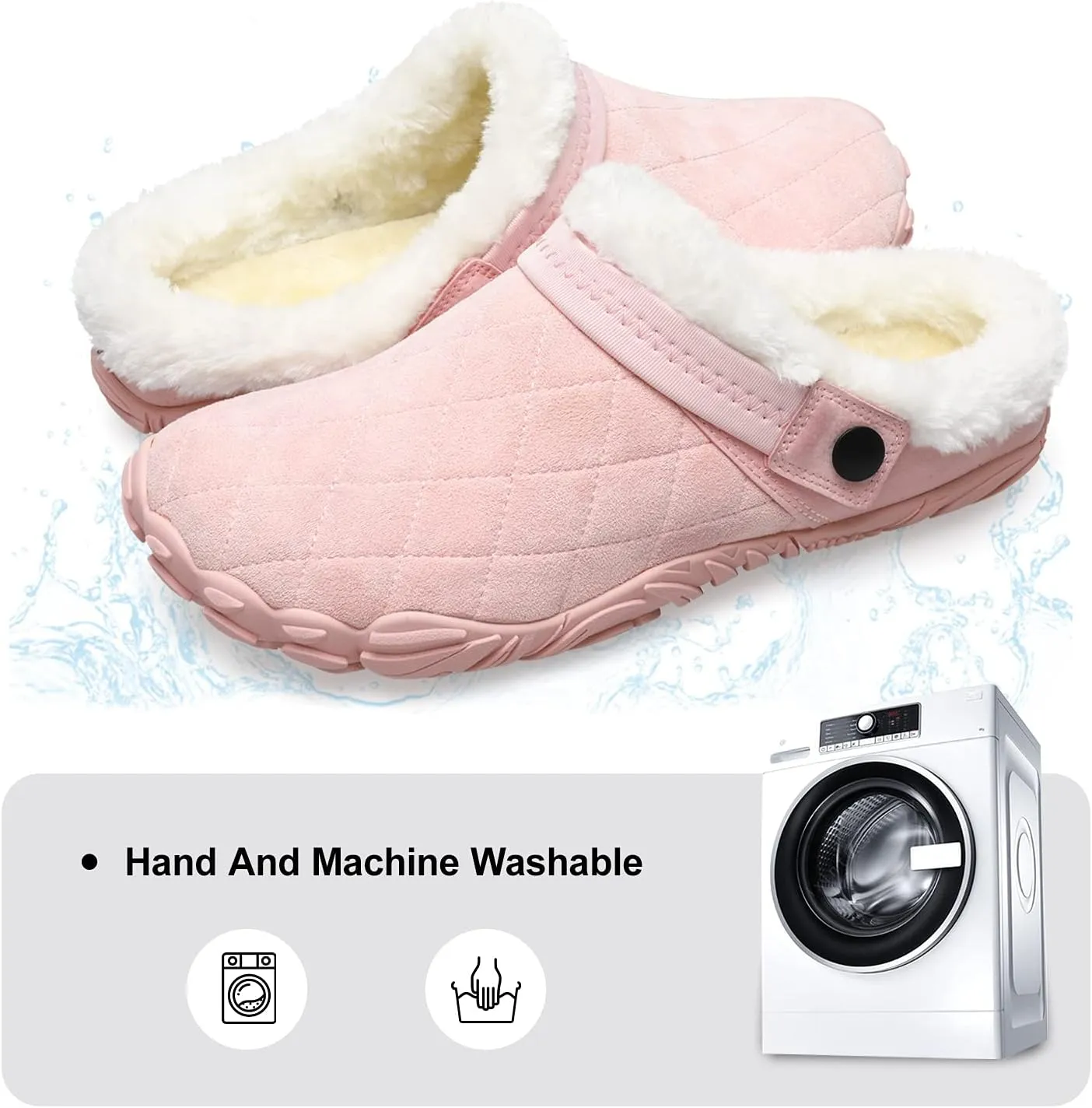 Besroad Womens Mens Furry Slides House Slippers Fuzzy Fluffy Bedroom Cozy Memory Foam Slippers Clogs