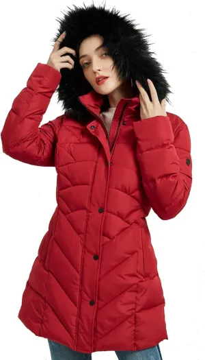 BINACL Women's Winter Warm Thicken Long Outwear Pockets Coat Parka Jacket XS-3XL
