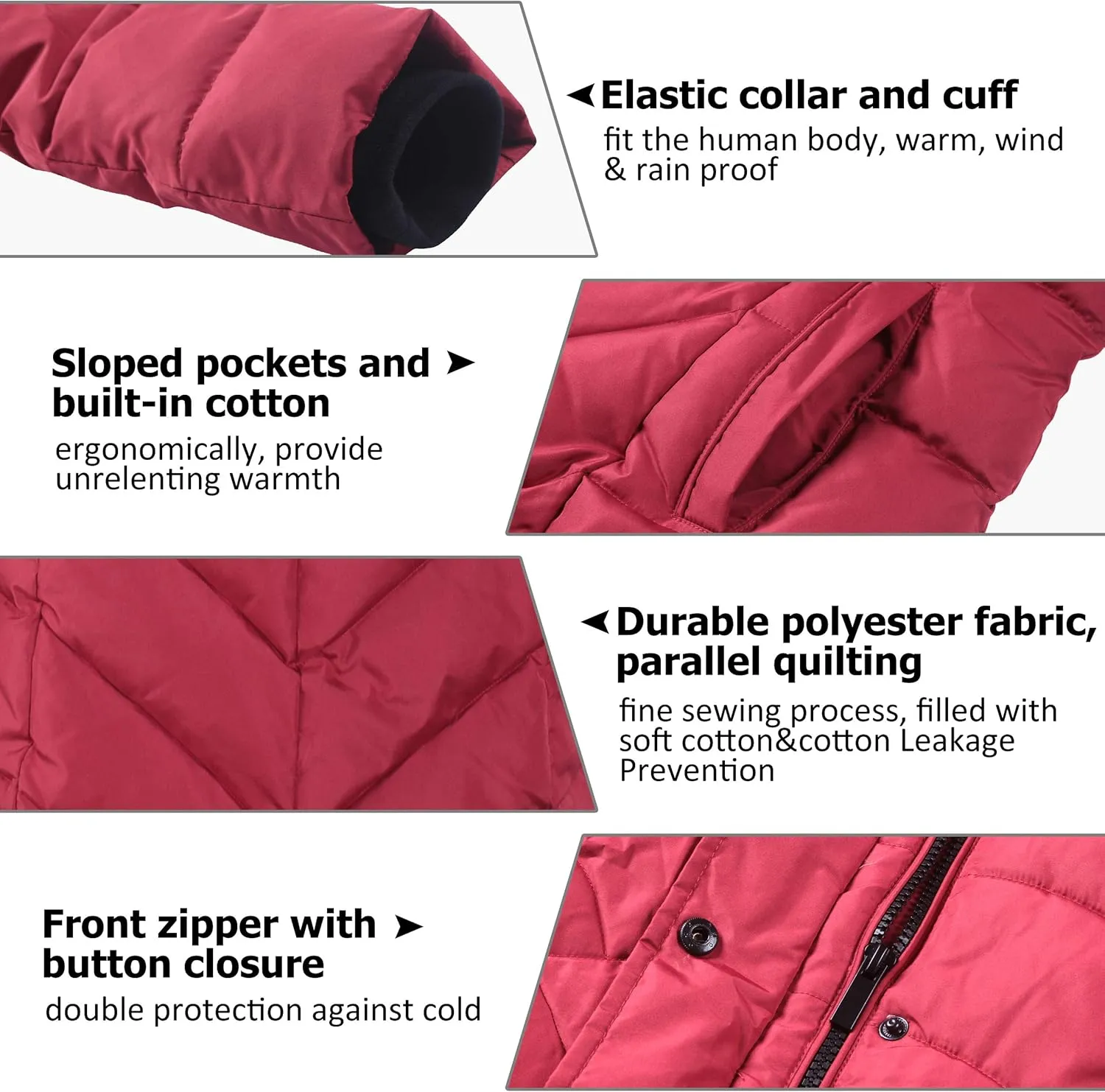 BINACL Women's Winter Warm Thicken Long Outwear Pockets Coat Parka Jacket XS-3XL