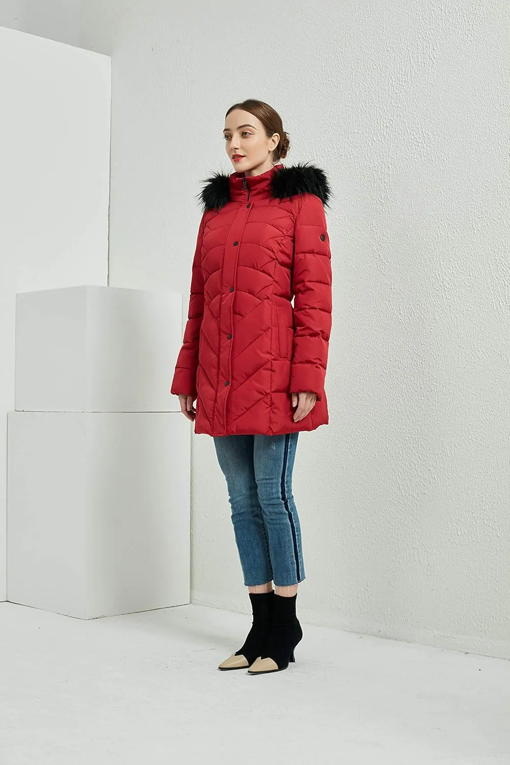 BINACL Women's Winter Warm Thicken Long Outwear Pockets Coat Parka Jacket XS-3XL