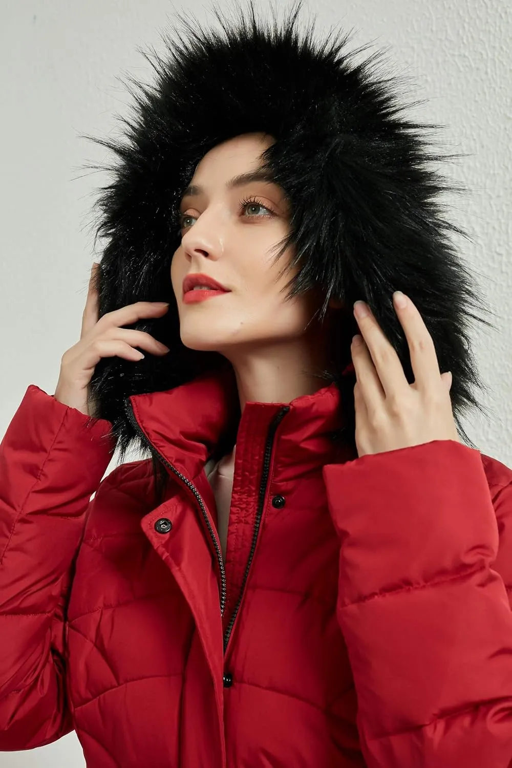 BINACL Women's Winter Warm Thicken Long Outwear Pockets Coat Parka Jacket XS-3XL