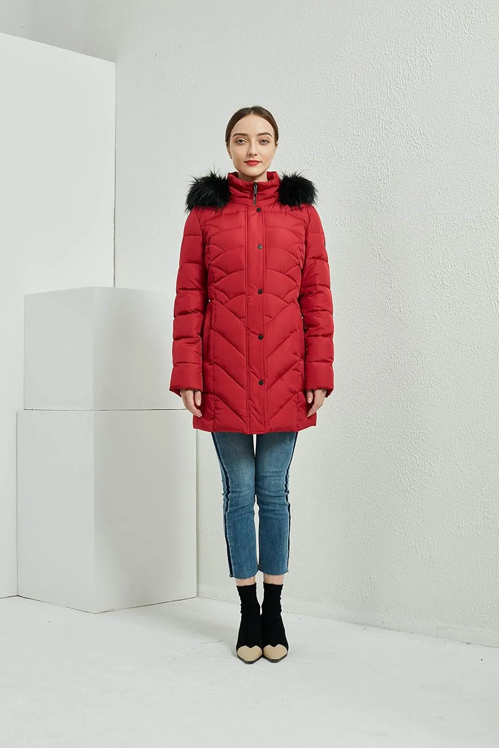 BINACL Women's Winter Warm Thicken Long Outwear Pockets Coat Parka Jacket XS-3XL