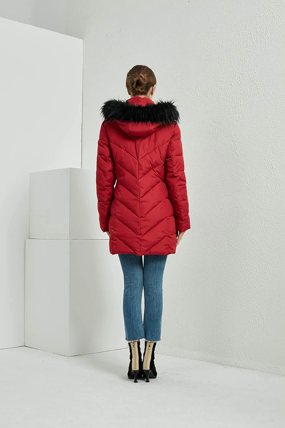 BINACL Women's Winter Warm Thicken Long Outwear Pockets Coat Parka Jacket XS-3XL