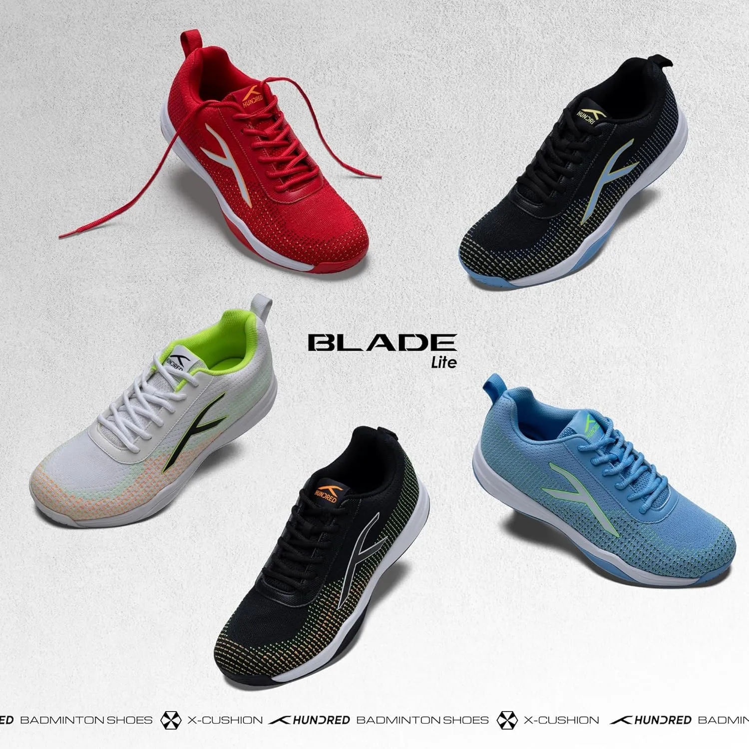 Blade Lite Non Marking Badminton Shoes | Unisex | Material: Knitted Upper & Rubber Sole | Perfect for Squash, Table Tennis, Volleyball, Basketball