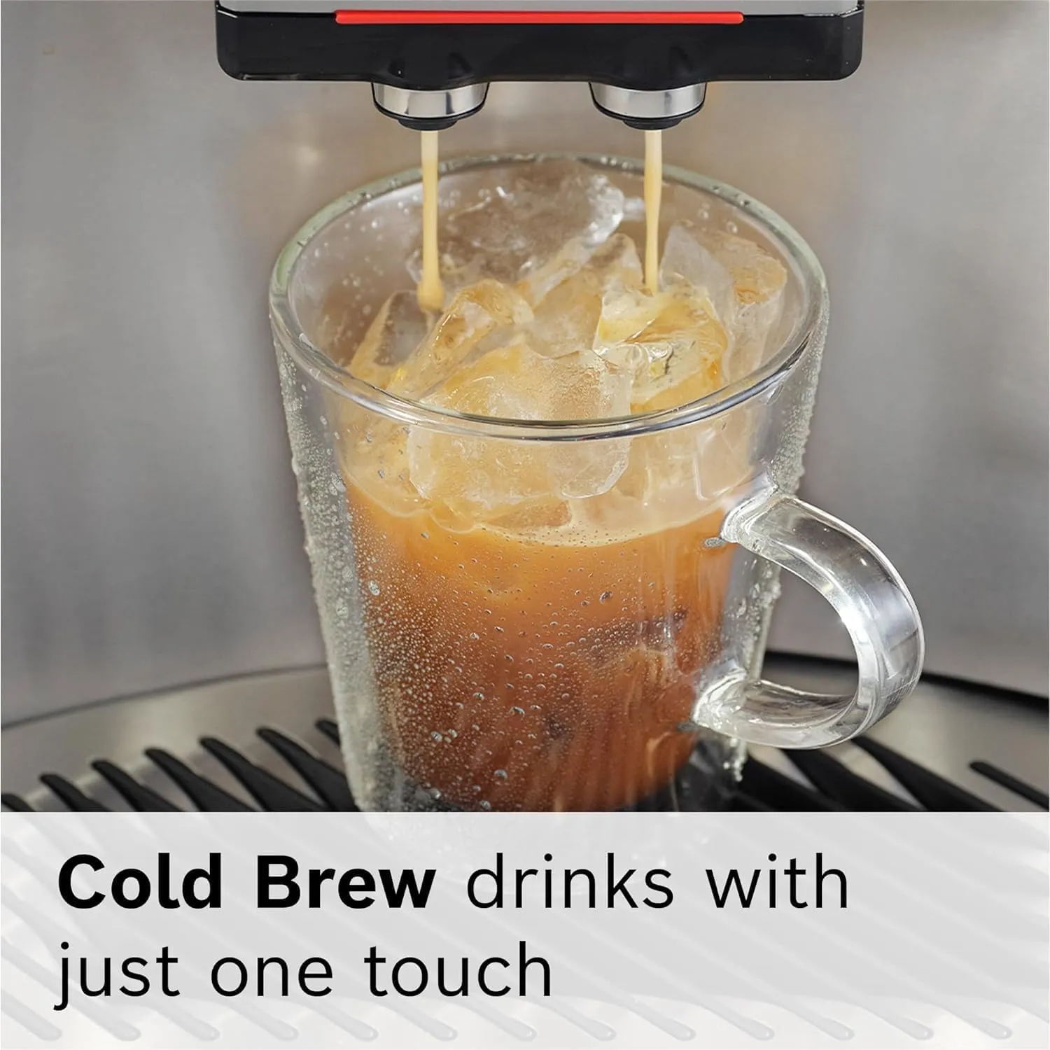 Bosch TPU60501 800 Series VeroCafe Fully Automatic Espresso Machine with Home Connect, Glass Milk Container, 36 Beverage Varieties with Coffee World, Double Cup, in Metallic Silver