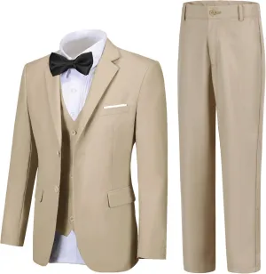 Boy Suits 5 Pieces Formal Suit Set with Adjustable Waist Kids Dress Suit for Wedding Prom