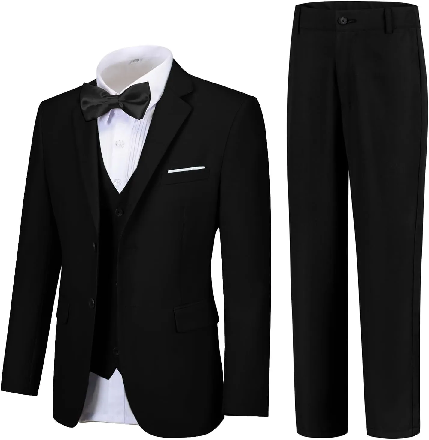 Boy Suits 5 Pieces Formal Suit Set with Adjustable Waist Kids Dress Suit for Wedding Prom