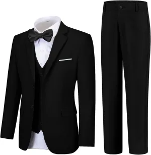 Boy Suits 5 Pieces Formal Suit Set with Adjustable Waist Kids Dress Suit for Wedding Prom