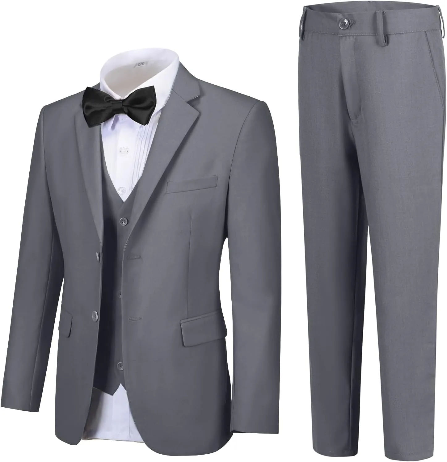 Boy Suits 5 Pieces Formal Suit Set with Adjustable Waist Kids Dress Suit for Wedding Prom