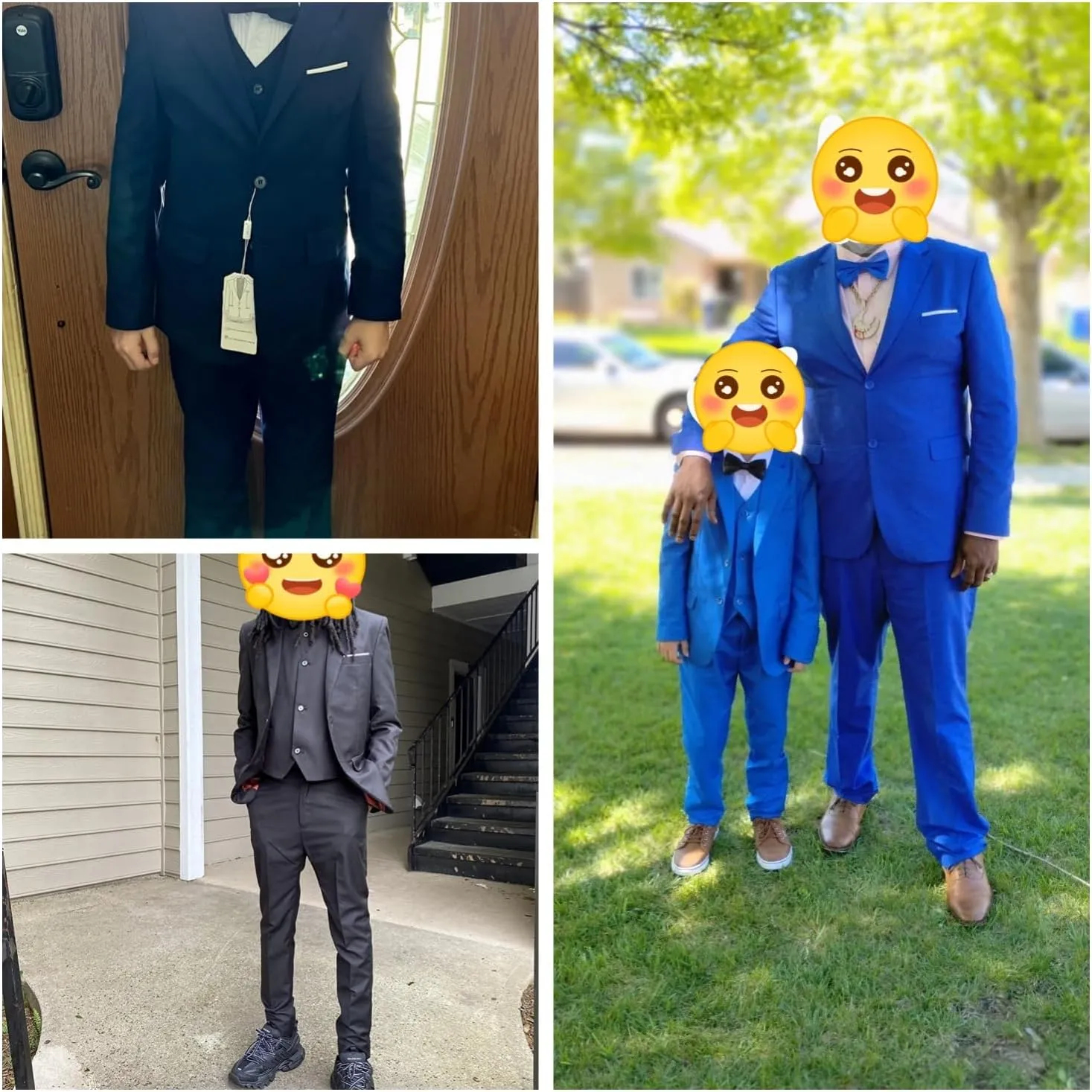 Boy Suits 5 Pieces Formal Suit Set with Adjustable Waist Kids Dress Suit for Wedding Prom