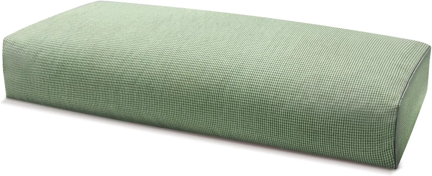 Buckwheat Pillow & Cervical Pillows for Sleeping（21x8x3inch） 100% Organic Coarse Cloth Package w Organic Buckwheat Hulls， Natural Cooling Technology and Relieve Cervical Pain. (C-Green)