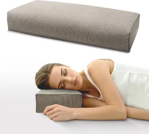Buckwheat Pillow & Cervical Pillows for Sleeping（21x8x3inch） 100% Organic Coarse Cloth Package w Organic Buckwheat Hulls， Natural Cooling Technology and Relieve Cervical Pain. (Coffee)