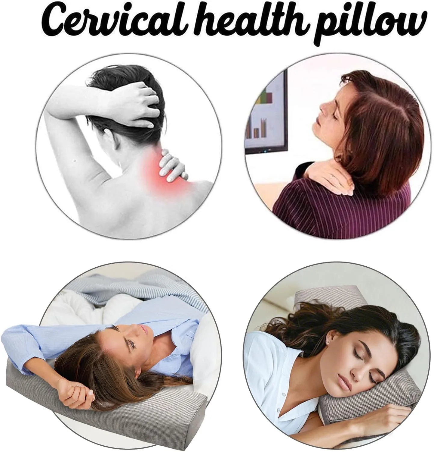 Buckwheat Pillow & Cervical Pillows for Sleeping（21x8x3inch） 100% Organic Coarse Cloth Package w Organic Buckwheat Hulls， Natural Cooling Technology and Relieve Cervical Pain. (Coffee)