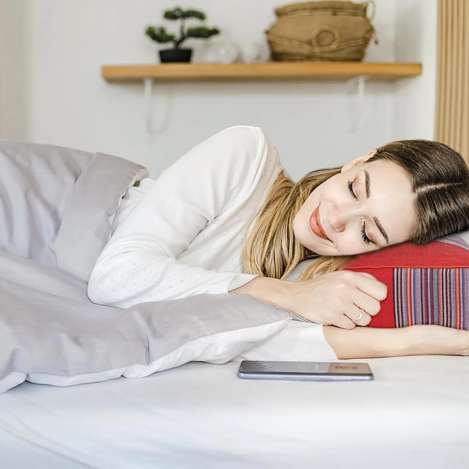 Buckwheat Pillow & Cervical Pillows for Sleeping（21x8x3inch） 100% Organic Coarse Cloth Package w Organic Buckwheat Hulls， Natural Cooling Technology and Relieve Cervical Pain. (Red)