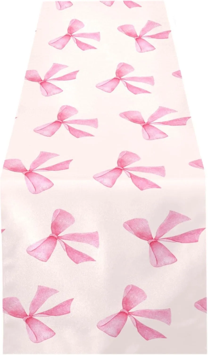 Burbuja Pink Bow Table Runner 72 inches Long for Dining Table Decor, Heat Resistant Table Runner for Home Farmhouse Party Holidays