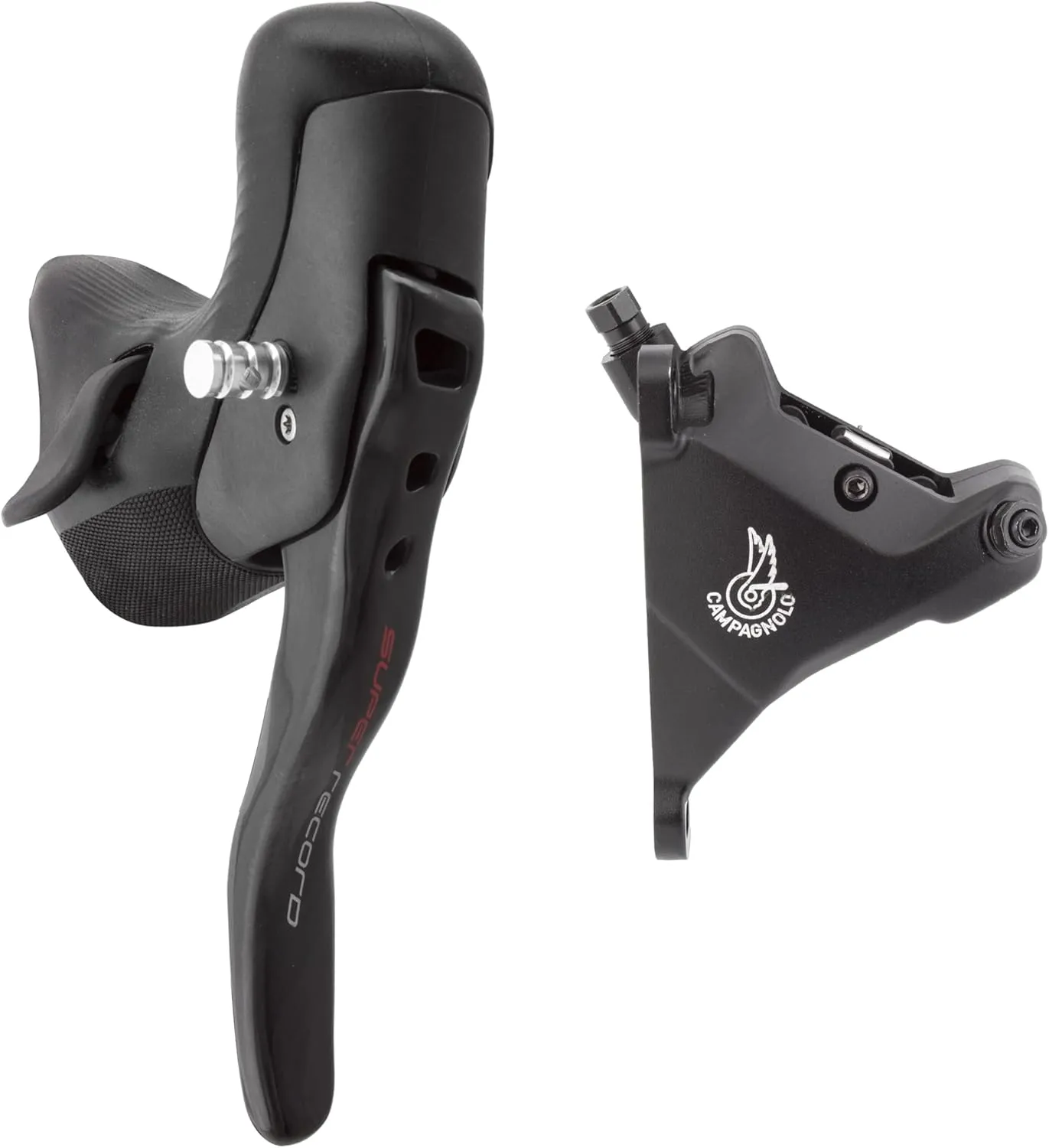 Campagnolo Super Record Ergopower EPS Hydraulic Brake/Shift Lever and Disc Caliper - Left/Front, 12-Speed, 160mm Flat Mount Caliper, Black
