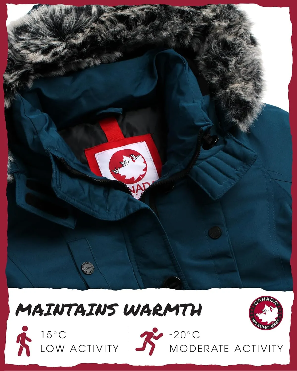 CANADA WEATHER GEAR Women's Winter Coat - Stadium Parka Jacket, Fur Trim Hood (S-XL)