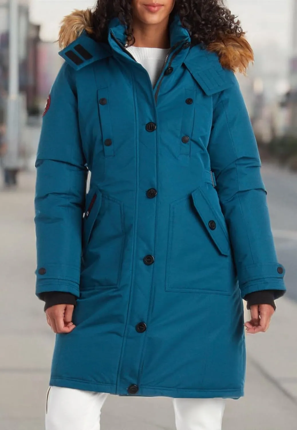 CANADA WEATHER GEAR Women's Winter Coat - Stadium Parka Jacket, Fur Trim Hood (S-XL)