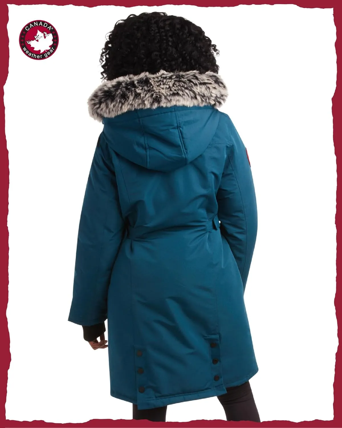CANADA WEATHER GEAR Women's Winter Coat - Stadium Parka Jacket, Fur Trim Hood (S-XL)
