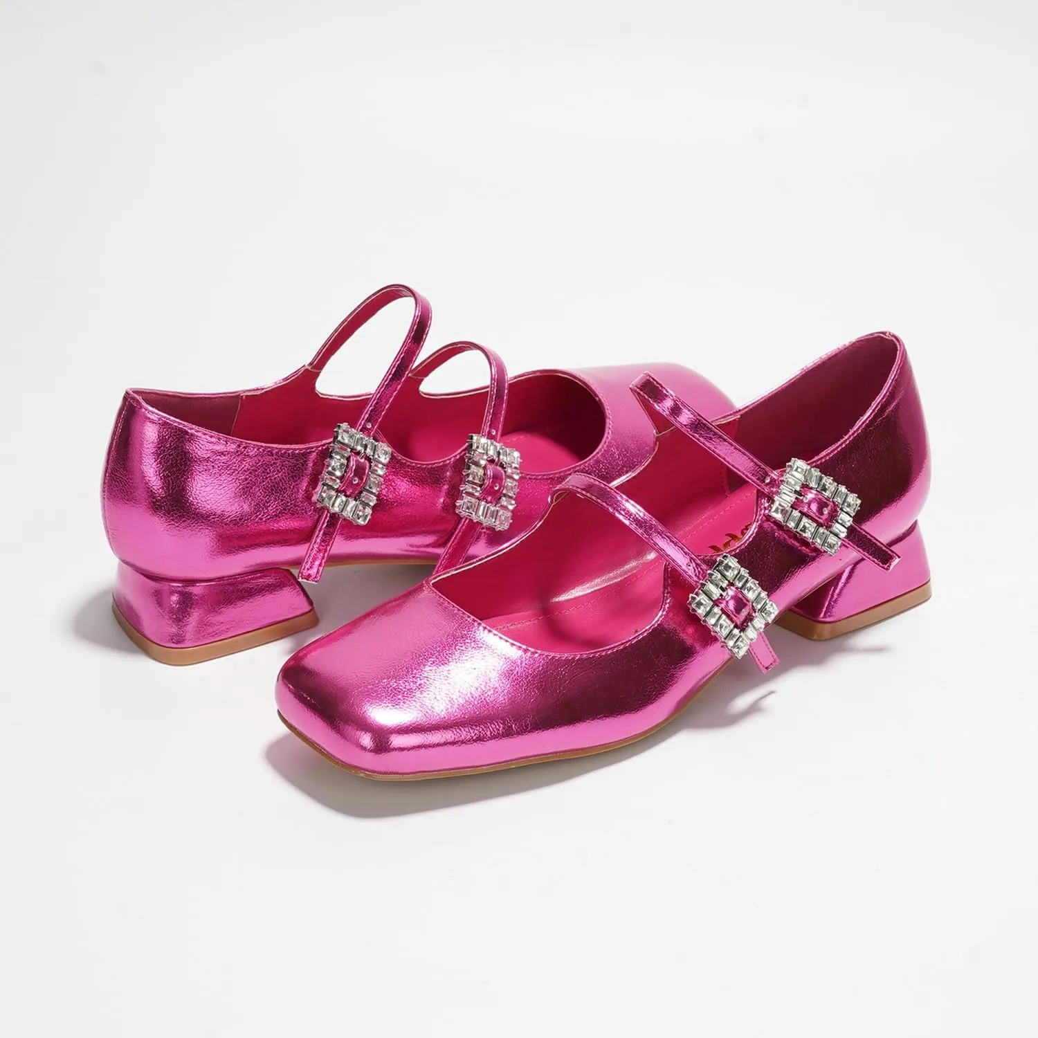 Cape Robbin Harri Metallic Leather Mary Jane Heels (Harri)