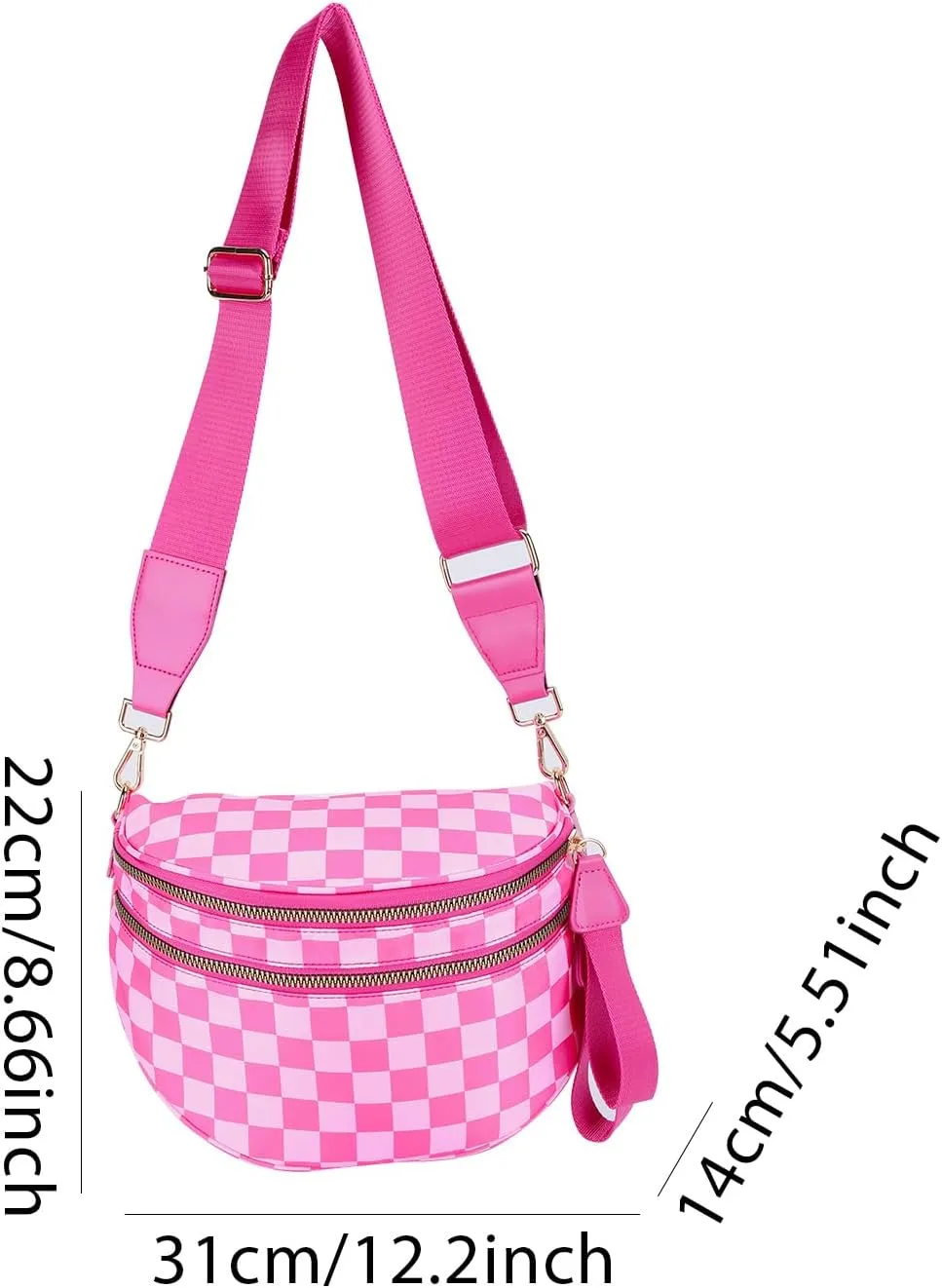 Checkered Crossbody Bag Bum Bags For Women Checkerboard Purse Plaid Pattern Colorblock Fanny Pack