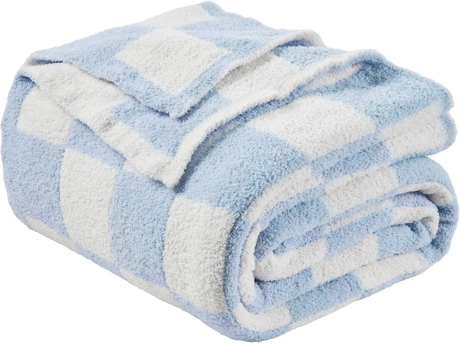 Checkered Throw Blanket Soft & Cozy Blanket for Bed, Couch, and Sofa Lightweight Stylish Versatile Blanket Home Decor for All Seasons Throws Blanket Dusty Blue 60x80 Inches