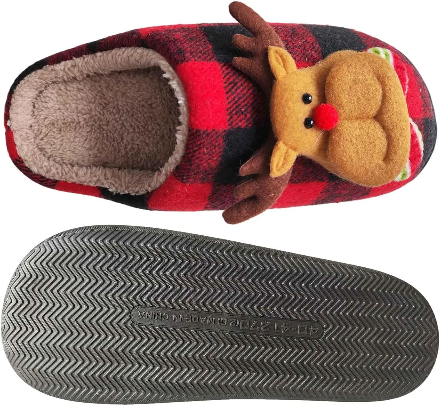 Christmas Slippers For Women Men Checkered Slippers Men's Cozy House Slippers With a Classic Plaid Pattern In Red And Black For Christmas Indoor Outdoor
