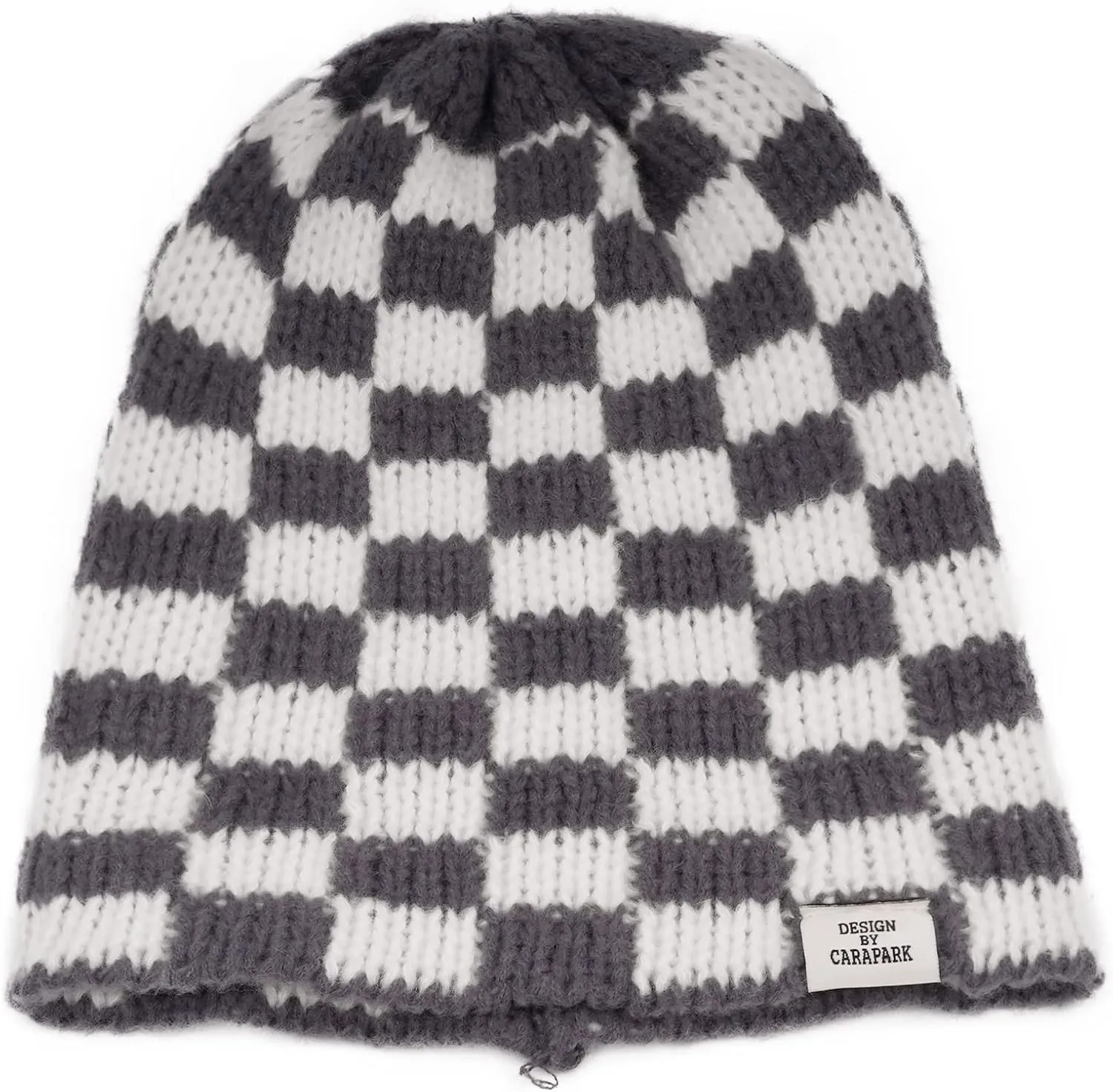 Clakllie Checkered Beanie for Women Men Slouchy Beanies Warm Knitted Hats Winter Skiing Hats Daily Cuffed Watch Skullcap