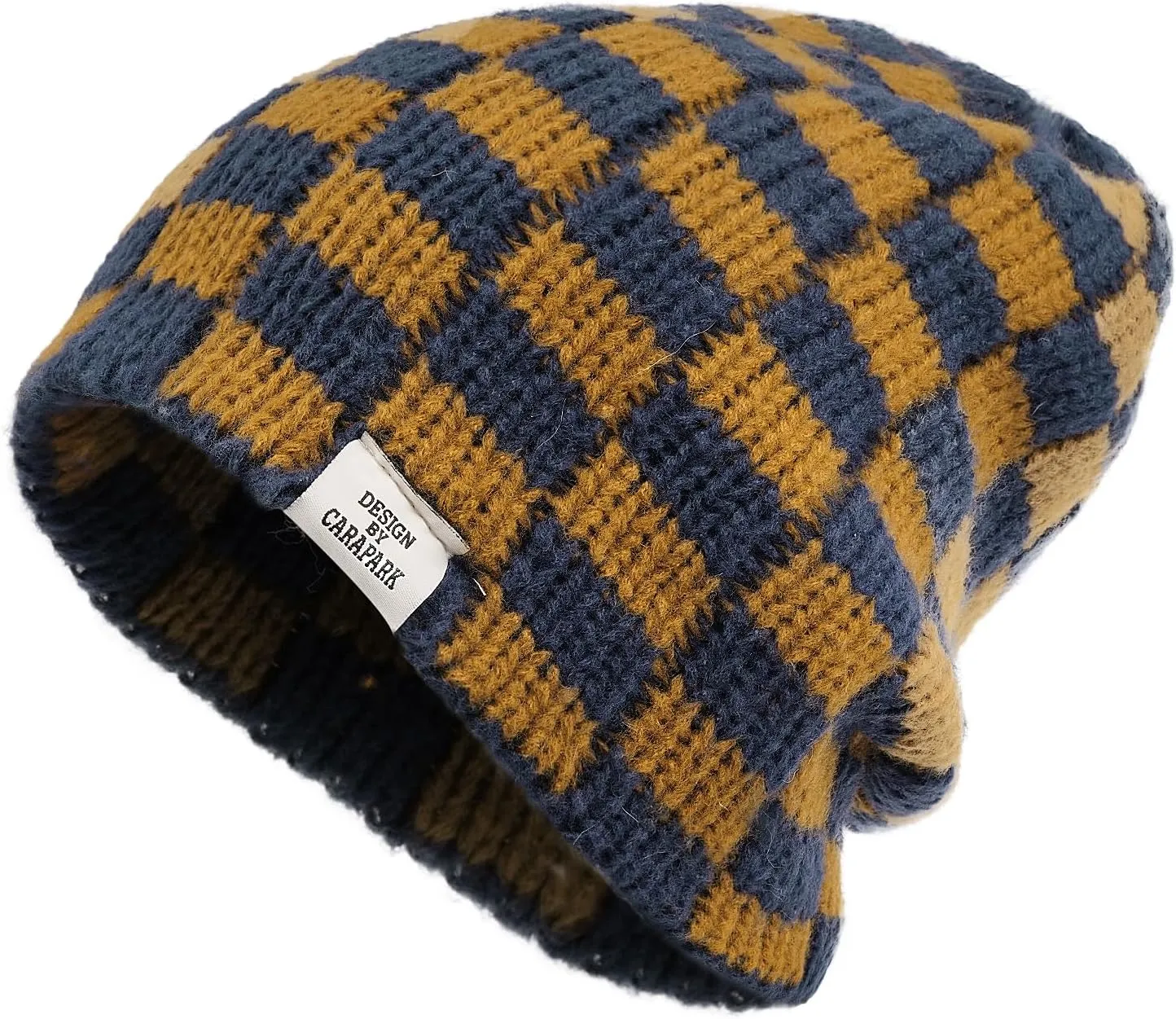 Clakllie Checkered Beanie for Women Men Slouchy Beanies Warm Knitted Hats Winter Skiing Hats Daily Cuffed Watch Skullcap