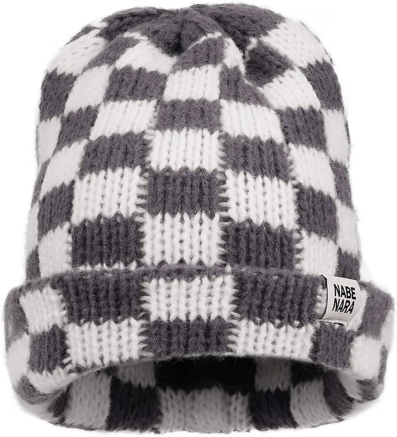 Clakllie Checkered Beanie for Women Men Slouchy Beanies Warm Knitted Hats Winter Skiing Hats Daily Cuffed Watch Skullcap