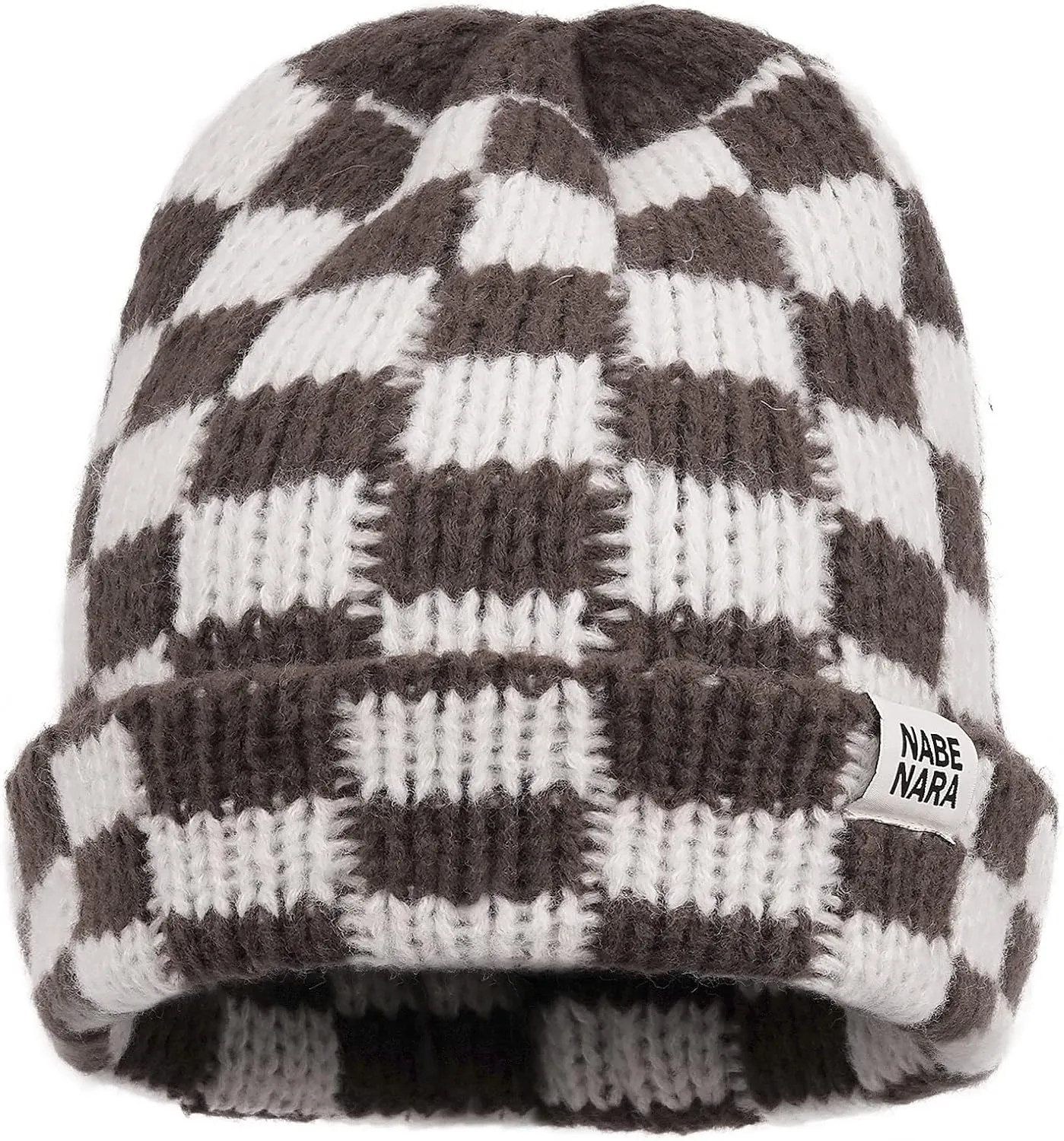 Clakllie Checkered Beanie for Women Men Slouchy Beanies Warm Knitted Hats Winter Skiing Hats Daily Cuffed Watch Skullcap