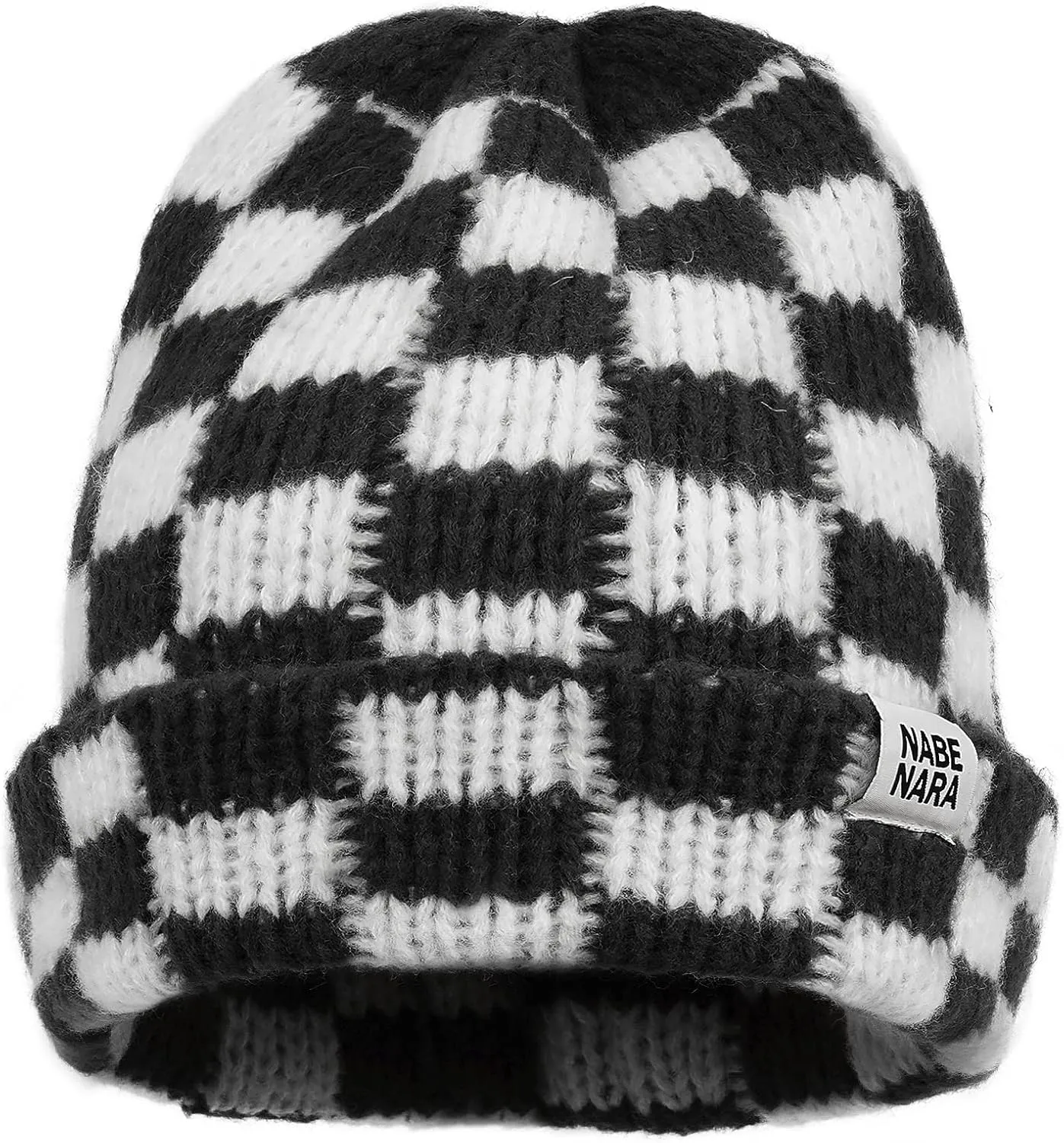 Clakllie Checkered Beanie for Women Men Slouchy Beanies Warm Knitted Hats Winter Skiing Hats Daily Cuffed Watch Skullcap