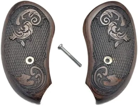 Compatible Replacement for Bond Arms Derringer Premium XL Grips Solid Wood w/Gentleman Scroll